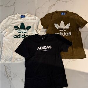 Adidas MEN Logo T-Shirts - Black, White, and Brown 3 for 1